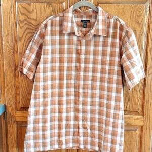 Van‎ Heusen Men's Short Sleeve Shirt Oregon Penny Print Size XL Non-Iron